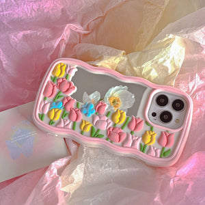 Elevate Your Style with the Mirror Tulip Silicone Phone Case